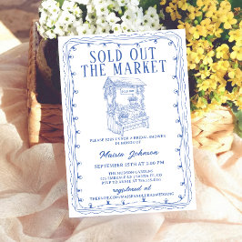 Convite Whimsical Hand Drawn Flower Market Bridal Shower