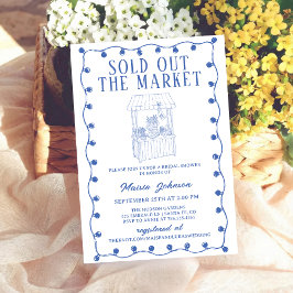 Convite Whimsical Hand Drawn Flower Market Bridal Shower