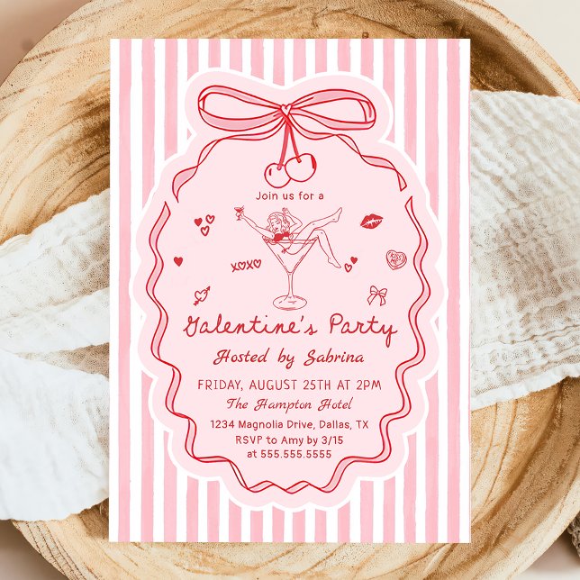 Convite Whimsical Hand Drawn Galentine's Day Invitation (Criador carregado)