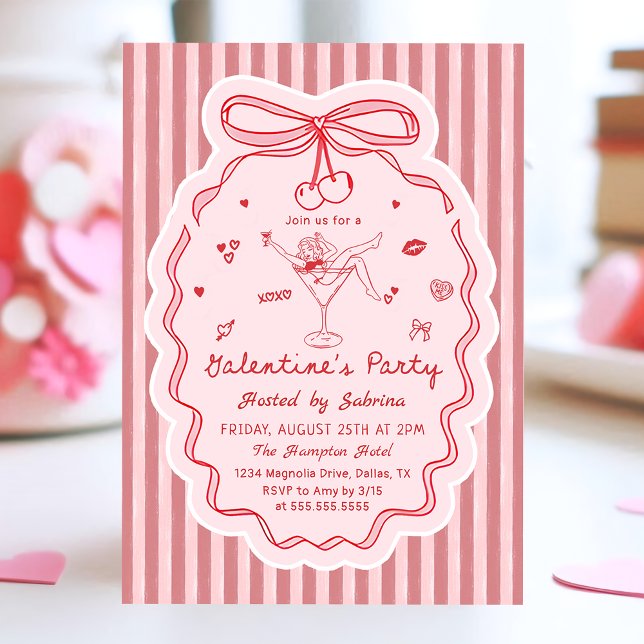 Convite Whimsical Hand Drawn Galentine's Day Invitation (Criador carregado)