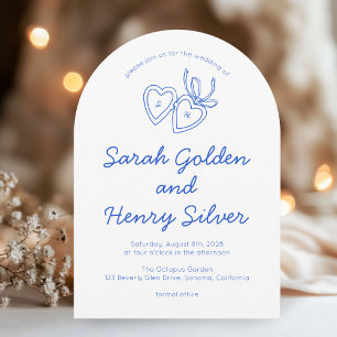 Convite Whimsical Heart Locket Doodle Sketch Modern CUSTOM