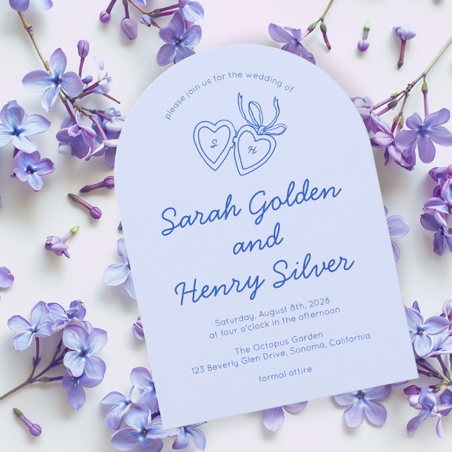 Convite Whimsical Heart Locket Doodle Sketch Modern CUSTOM (Whimsical Heart Locket Doodle Sketch Modern CUSTOM Invitation
)