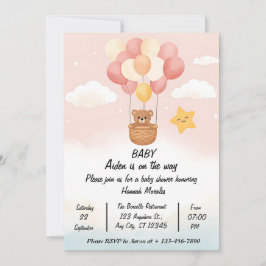 Convite Whimsical Hot Air Balloon Baby Shower Invitation |