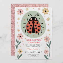 Convite Whimsical Ladybug Birthday