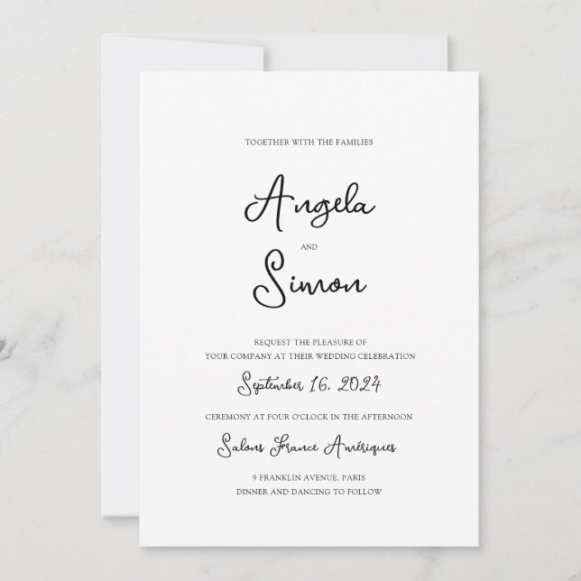 Convite Whimsical Lettered Illustrated Wedding (Frente)