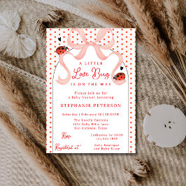 Convite Whimsical Little Love Bug Ladybug Girl Baby Shower