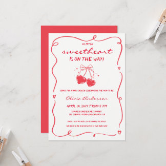 Convite Whimsical Little Sweetheart Baby Shower