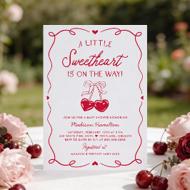 Convite Whimsical Little Sweetheart Valentines Baby Shower