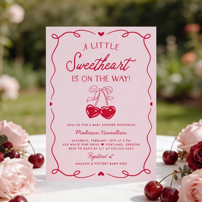 Convite Whimsical Little Sweetheart Valentines Baby Shower (Criador carregado)