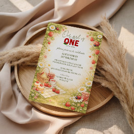 Convite Whimsical Meadow Lady Bug 1st Birthday