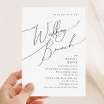Convite Whimsical Minimalist Script Wedch<br><div class="desc">Este convite minimalista para casamento é perfeito para o seu clássico brunch de casamento preto e branco moderno e preto. A design apresenta uma caligrafia elegante, delicada e romântica escrita à mão com tipografia formal do chique. O olhar vai correr bem em qualquer época de casamento: primavera, verão, outono ou...</div>