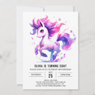 Convite Whimsical Printable Horse Birthday