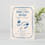 Convite Whimsical Quirky Funky Handwrite 50th Birthday<br><div class="desc">Charuto de Uísque Desenhado à Mão - 50º Aniversário</div>