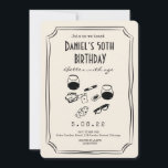 Convite Whimsical Quirky Funky Handwrite 50th Birthday<br><div class="desc">Charuto de Uísque Desenhado à Mão - 50º Aniversário</div>