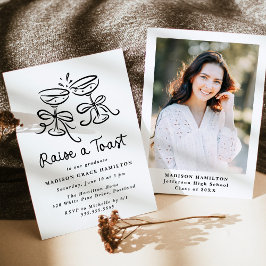 Convite Whimsical Raise a Festa de formatura de Fotos do B