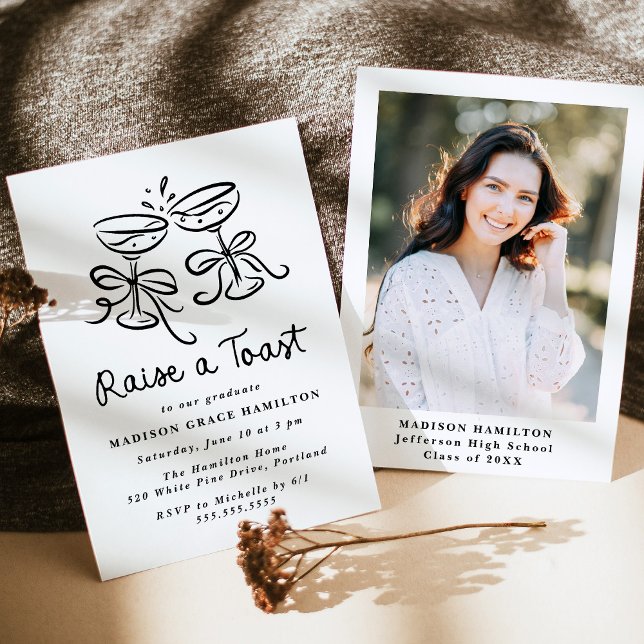 Convite Whimsical Raise a Festa de formatura de Fotos do B (Criador carregado)