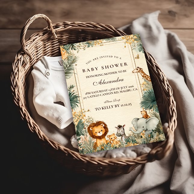 Convite Whimsical Safari Welcome Baby Shower (Criador carregado)
