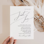 Convite Whimsical Script Nothing Fancy Just Love Wedding<br><div class="desc">This whimsical script nothing fancy just love wedding invitation is perfect for your classic simple black and white minimal modern boho wedding. The design features elegant, delicate, and romantic handwritten calligraphy lettering with formal shabby chic typography. The look will go well with any wedding season: spring, summer, fall, or winter!...</div>