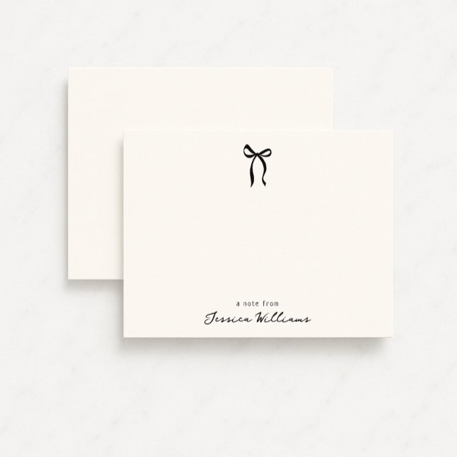 Convite Whimsical simple bow, a note from flat card (Criador carregado)