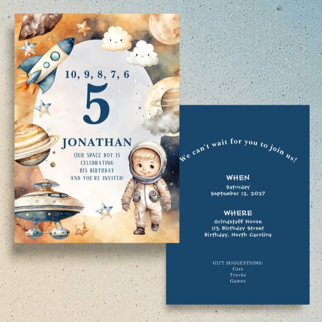 Convite Whimsical Space Personalized Birthday Invitation (Criador carregado)