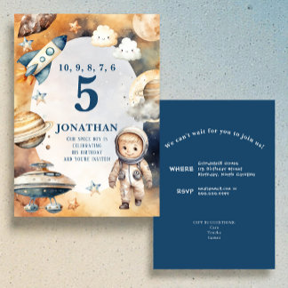 Convite Whimsical Space Personalized Birthday Invitation