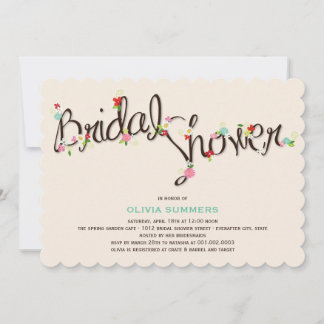 Convite Whimsical Spring Flowers Chic Chá de panela Invite