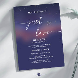 Convite Whimsical Starry Night Script Modern Wedding