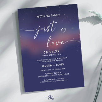 Convite Whimsical Starry Night Script Modern Wedding