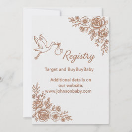 Convite Whimsical Storey & Floral Rustic Registry