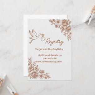 Convite Whimsical Storey & Floral Rustic Registry