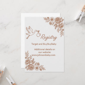 Convite Whimsical Storey & Floral Rustic Registry