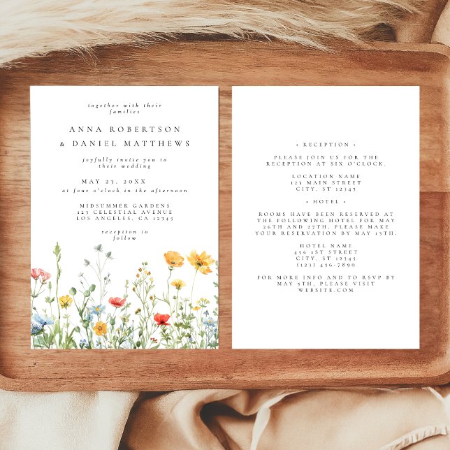 Convite Whimsical Summer Wildflower All in One Weding (Criador carregado)