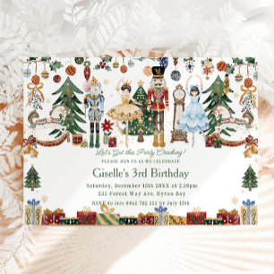 Convite Whimsical The Nutcracker Christmas Balé Birthday