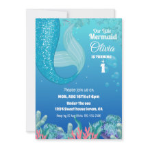 Whimsical under Sea Mermaid Girl primeiro aniversa