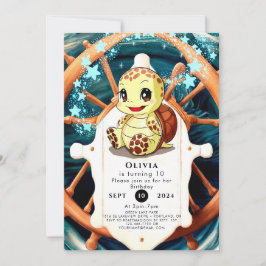 Convite Whimsical under Sea Turtle Birthday