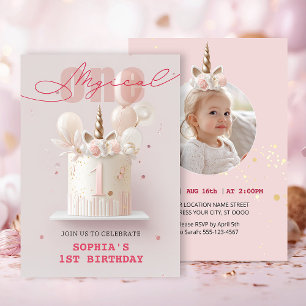 Convite Whimsical Unicorn Party
