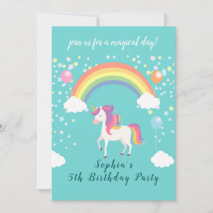 Convite Whimsical Unicorn Party