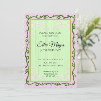 Convite Whimsical Vine Birthday Invitation