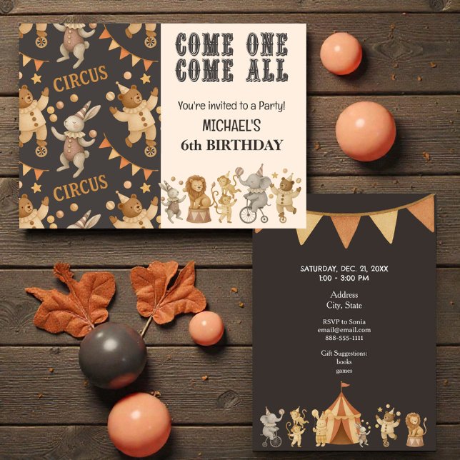 Convite Whimsical Vintage Circus Birthday  Invitation (Criador carregado)