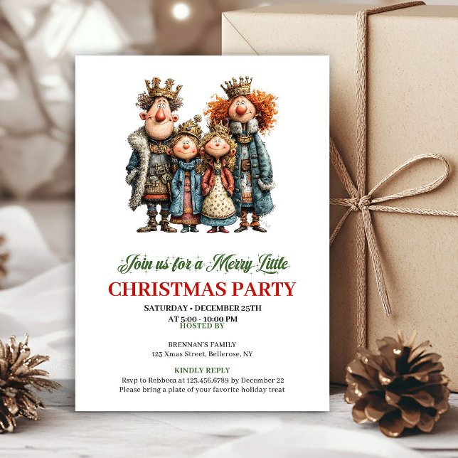 Convite Whimsical Watercolor Family Festive Party Invite (Whimsical Watercolor Family Festive Party Invite)