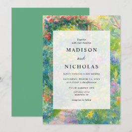 Convite Whimsical Watercolor Floral Spring Wedding