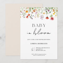 Convite Whimsical Wildflower Baby in Bloom Shower
