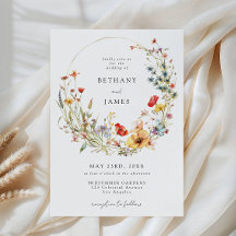 Whimsical Wildflower Wedding Invitation