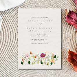 Convite Whimsical Wildflowers Wedding Invitation