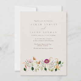 Convite Whimsical Wildflowers Wedding Invitation