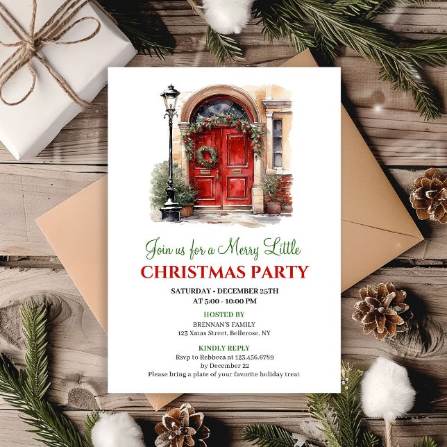 Convite Whimsical Winter scene holiday party invitation (Whimsical Winter scene holiday party invitation

)