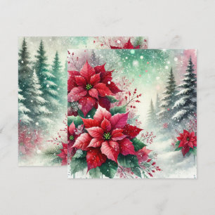 Convite Whimsical Winter Wonderland Poinsettia Imprimível
