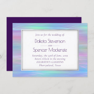 Convite Whimsical Wisps   Holo Fairy Pastel Rainbow Ombre