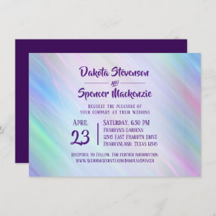 Convite Whimsical Wisps   Holo Fairy Pastel Rainbow Ombre