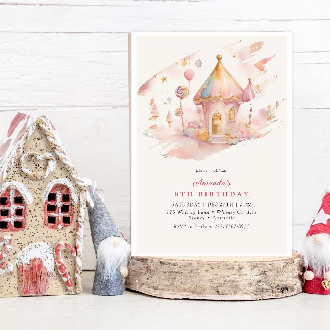 Convite Whimsical Wonders Candyland Birthday card (Criador carregado)